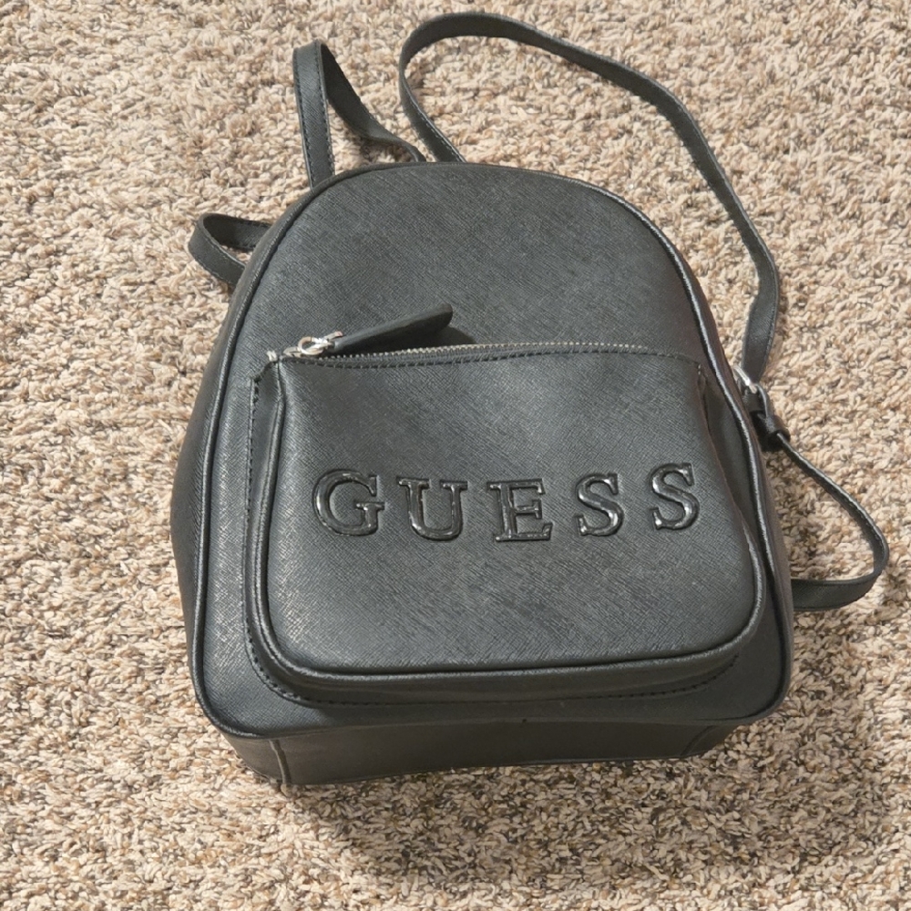 GUESS Charcoal Backpack with Front Pocket